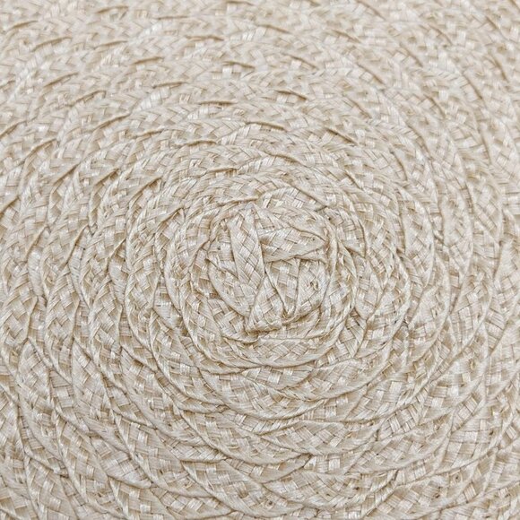 Light Tan Brown Woven Summer Round Placemat Set of 4 Braided Table Mats 15" - Picture 4 of 8